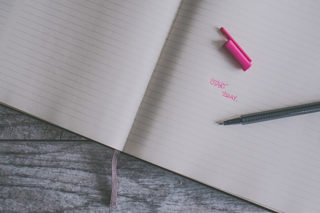 thanks, pink notebook, writing, write, journal